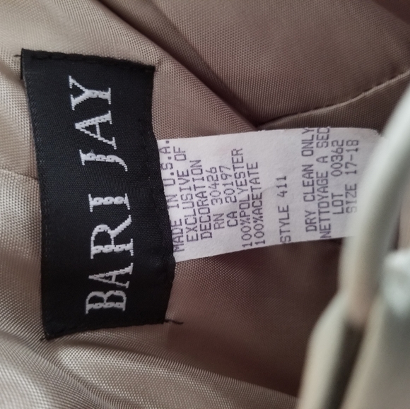 Bari Jay bridesmaid prom formal sage dress sz BRIDAL 17/18, standard size 12/14 - Picture 6 of 8